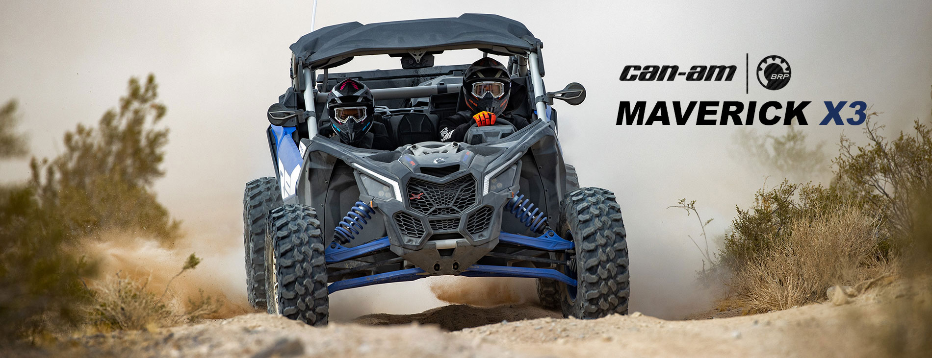 Can-Am Maverick X3 in action in the dust